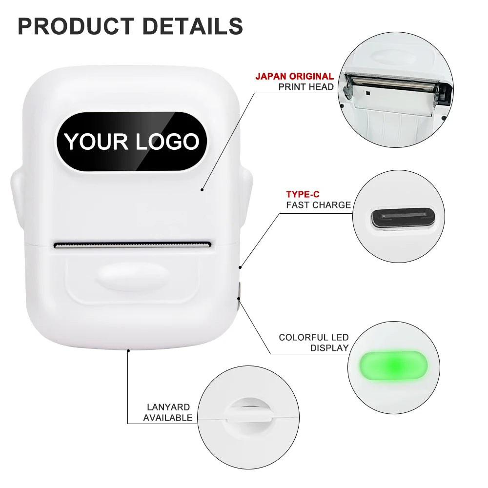 Mini Portable Bluetooth Thermal Label Printer