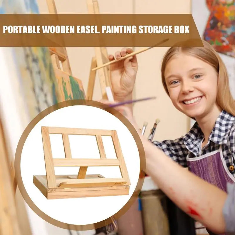 Multi-Function Wood Storage Box Easel