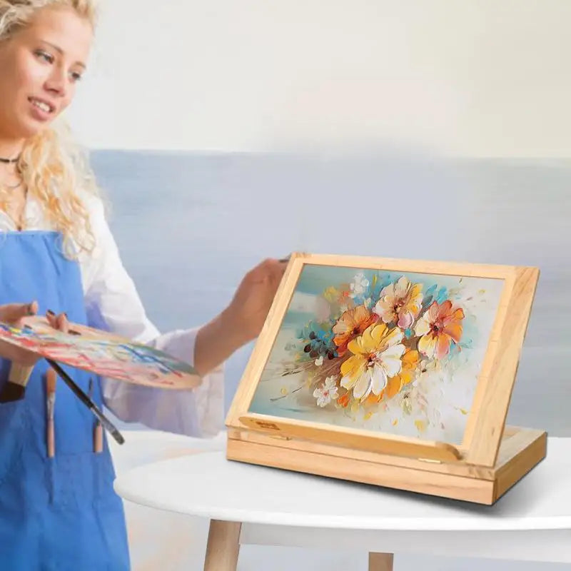 Multi-Function Wood Storage Box Easel